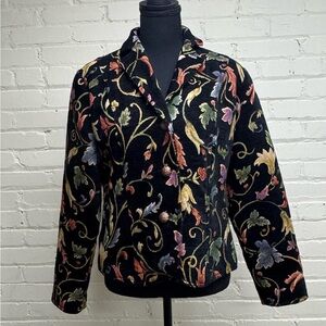 Erin London Floral Chenille Women's Jacket Petite Large